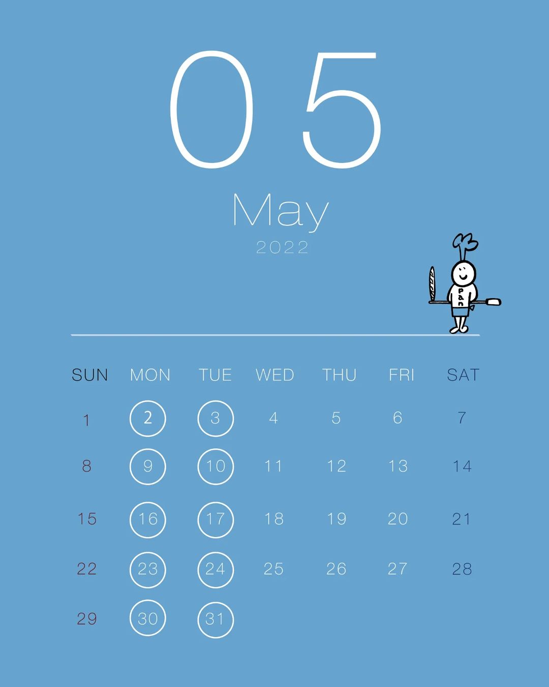 2022年5月の営業日（2022.04.29）